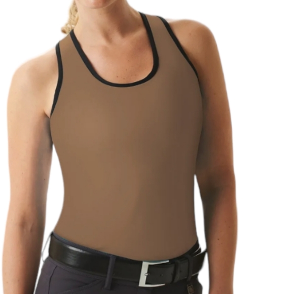 Cheata Equestrian Tops - Cheata Equestrian Trotter Ultimate Compression Sport Tank Top NWT DK Khaki XS